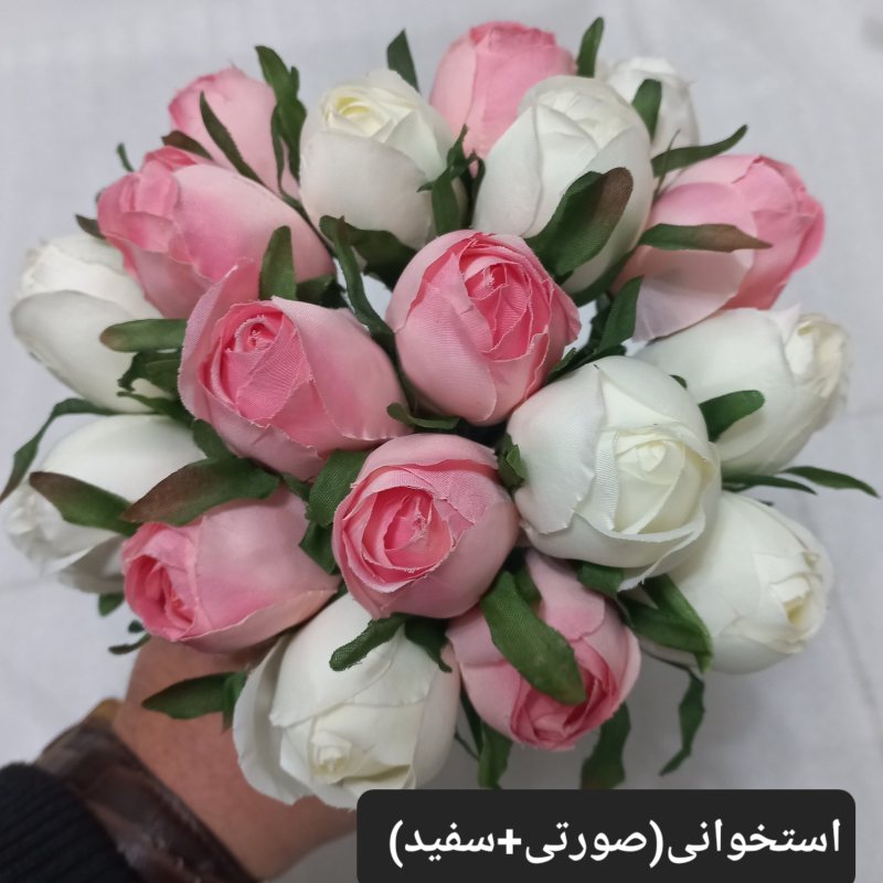 گل مصنوعی رز غنچه مجموعه 18 عددی