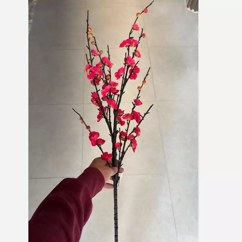 شاخه شکوفه هلو مصنوعی 4 بازو وارداتی